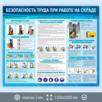 Стенд «Безопасность труда при работе на складе» (TM-44-ECONOMY)